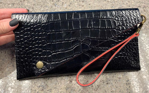 Croc lined Cordova Clutch