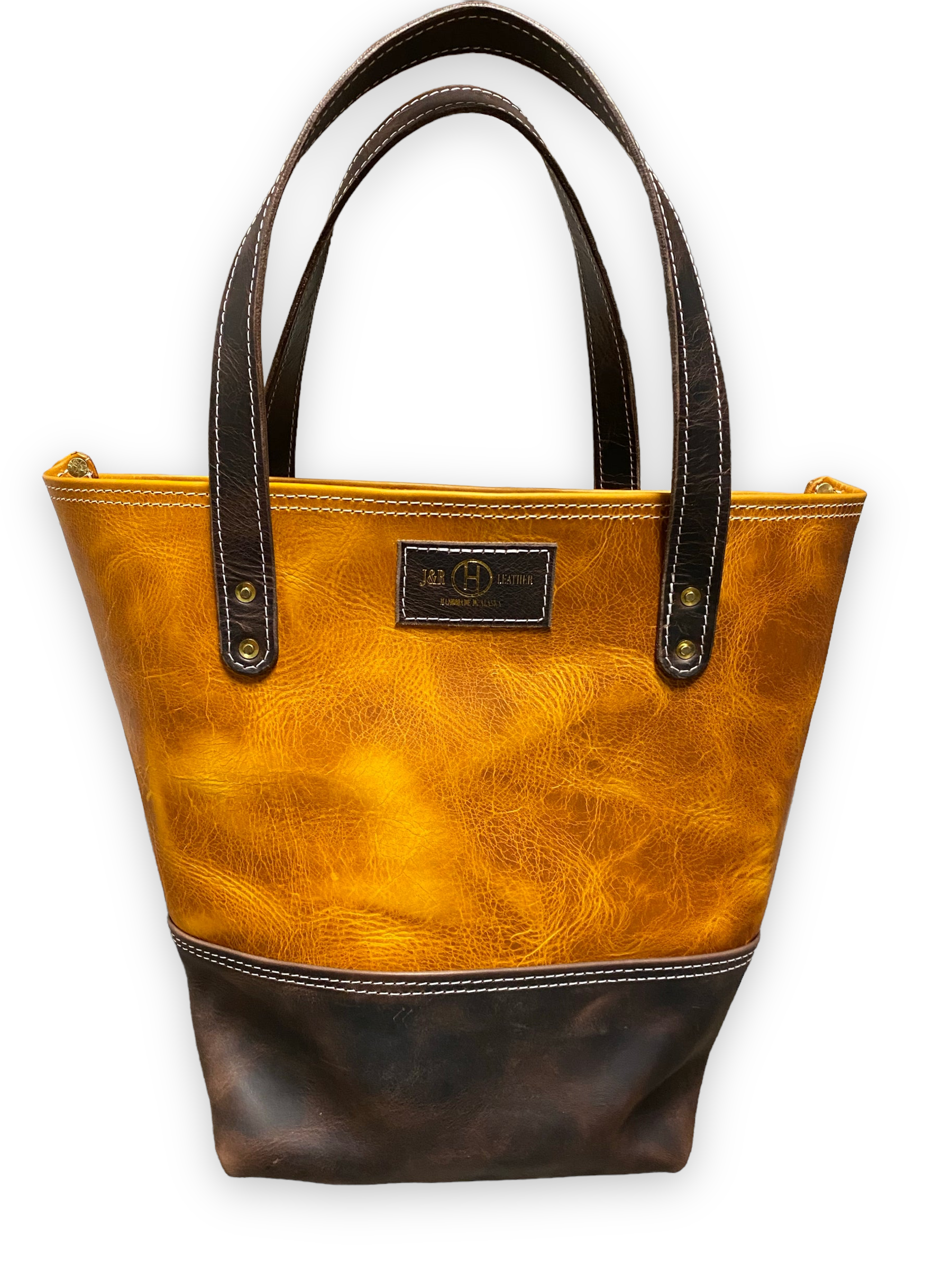 Interior Tote (Golden Yellow and Dark Brown )